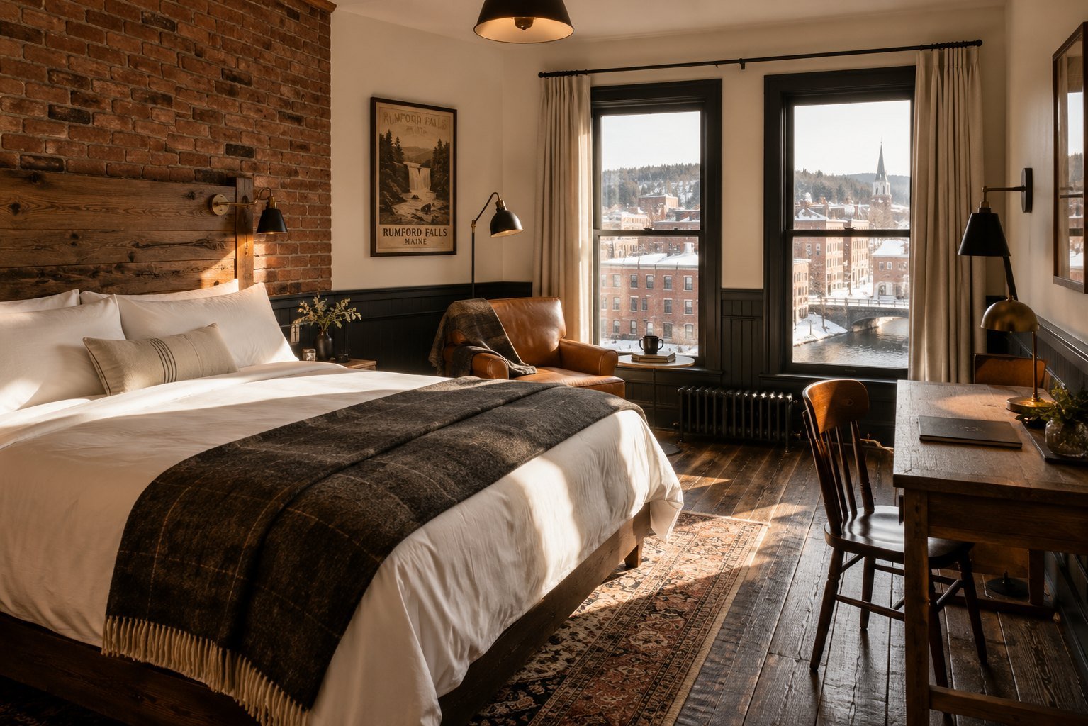 A sunlit heritage suite at Hotel Rumford